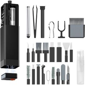 Computer Keyboard Cleaner Kit, Laptop Screen Multi Cleaning Spray for iPhone AirPods Cell Phone MacBook iPad Pro, 32-in-1 Electronic Clean Brush Tool for Earbuds iPod PC Monitor TV Earphone Camera