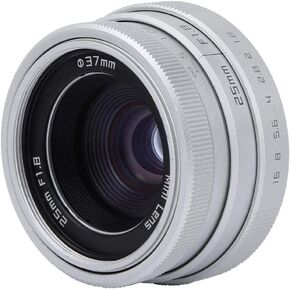 25mm F1.8 APS-C Large Aperture Wide Angle Lens Manual Focus Lens for, for, for FX, for Nikon, for M, for Pentax Mirrorless Camera(Silver)