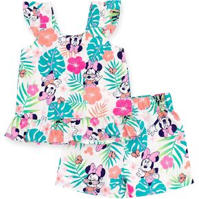 Disney Minnie Mouse Girls Tank Top and Shorts Toddler to Big Kid