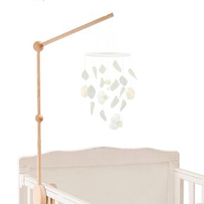 Baby Crib Mobile Arm - 30 Inch Wooden Mobile Hanger for Crib, Baby Mobile Holder for Baby Girls Boys Nursery Decor - with Anti Slip Attachment