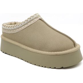 Women's Slippers Platform Mini Boots Short Ankle Boot Women Slippers Slip on Fur Fleece Lined Short Ankle Boot for Indoor Outdoor