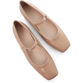 Stunner Mary Jane Shoes Square Toe Black Flats Ballet Flats for Women Comfortable Ankle Strap Flats Casual Slip On Flats