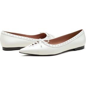Linea Paolo - Noella - Womens Pointed Toe Leather Bow Flats