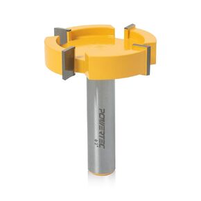 POWERTEC Slab Flattening Router Bit, CNC Router Bits, Surfacing Router Bit 1/4 Shank, 2" Diameter, 1/2" Cutting Depth, Router Planer Bit - Perfect for Spoilboard Surfacing, Wood Milling Planing 73056