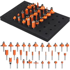 1/4 Shank Router Bits Set, Carbide Wood Router Bits for Woodworking, 30PCS, Orange