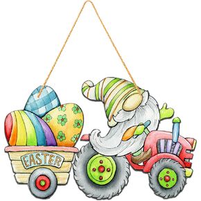 Gnomes Door Hanging Sign, Easter Door Hanging Sign, Easter Dwarf Easter Egg Door Hanging, Easter Door Decorations, Easter Dwarf Egg Door Hanging, Spring Decorations for Indoor Outdoor Decorations