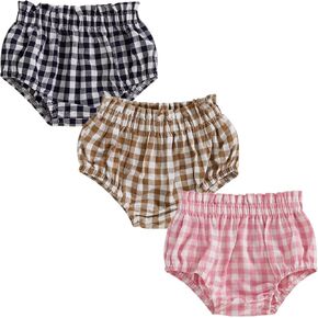 Toddler Baby Boy Girl Shorts Cotton Linen Plaid Bloomers Shorts Newborn Harem Shorts Bottoms