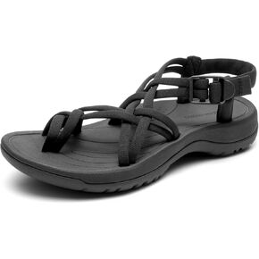 DREAM PAIRS Women's Walking Sandals With Arch Support Elastic Strap Summer Sport Athletic Casual Hiking Outdoor Sandal