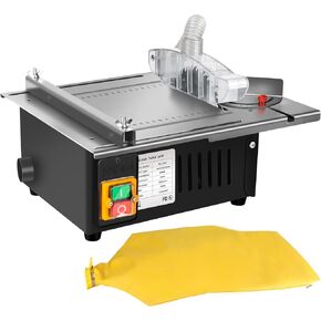 Portable Table Saw For Woodworking,5000RPM Cutting Speed,1600W,98% Vacuuming Rate,With Port For Connecting Dust Collector, Adjustable Blade Height Wood Saw,For DIY Woodworking, Metal, Plastic (VGJ-1)