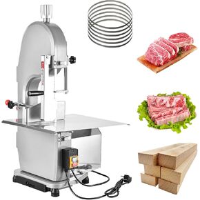 1100W Electric Bone Saw Machine Commercial Electric Meat Bandsaw for Butchering, 18.8" x 14.9" Workbench, 0.4-7.1 Inch Cutting Thickness, Table Sawing for Cutting Rib, Frozen Meat with 5 Saw Blades