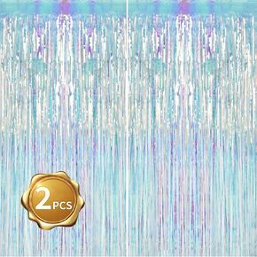 BEISHIDA 2Pcs Purple Gold Door Streamers Congrats Grade 2025 Decoration Backdrop Foil Fringe Tinsel Party Streamers Curtains for Birthday Graduation Mardi Gras Lakers Decoations (3.28 ft x 6.56 ft)