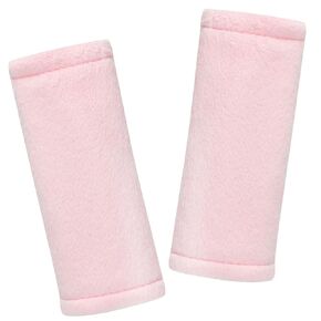 SWESEN Baby Car Seat Belt Covers for Boys and Girls, Carseat Shoulder Padding, Soft Car Seat Neck Cover, Mink Car Seat Straps Shoulder Pads, Solid Colour Stroller Strap Cover for Baby Kids, Pink