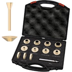 13 Pcs Precision Brass Router Template Bushing Guides Sets, Fits Any Porter Cable Style Router Sub Base, Router Guide Bushing with Carrying Case