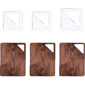 3 Pcs Triangle Cutting Board Template, 2/2.5/3 Inch Charcuterie Board Handle Template, Acrylic Router Templates for Woodworking, 5mm Thick Woodworking Tracing Stencils Guide Tool for Kitchen