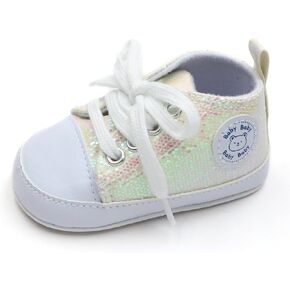 Trendy Comfortable Sequin Sneakers for Baby Boys, Lightweight Non Slip Shoes for Indoor Walking, Spring and Autumn