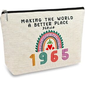 Happy 60th Birthday Gifts for Women Makeup Bag, Funny 1964 60 Year Old Birthday Decorations Gift Ideas for Grandma, Mom, Her, Wife, Sister, Aunt, Small Cosmetic Travel Bags for Mothers Day, Christmas