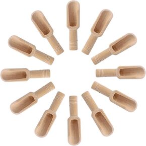 HANSGO 12PCS Mini Wooden Spoons, 3" Mini Bath Salt Spoons Washing Powder Spoons for Candy Tea Powder
