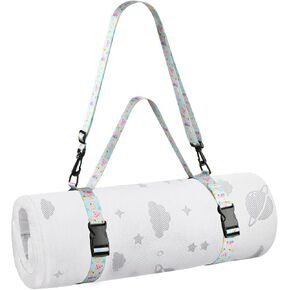Beautyflier Carrier Strap for Pack and Play Mattress, Portable Crib Mattress Travel Strap with Adjustable Shoulder Strap & Handle, Portable Sling for Baby Foam Mattress/Yoga Mat (Only Strap)