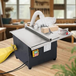 Portable Table Saw for Woodworking, Max 55MM Cutting Deepth, 1600W, 5000RPM, Adjustable Blade Height Table Saws, 98% Vacuum Efficiency, Dust-Free Wood Saw for DIY Crafts, Metal, Plastic (110V)