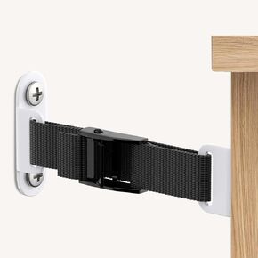 OKE Furniture Anchors for Baby Proofing,Adjustable Furniture Wall Anchor Straps,Metal Earthquake Straps,Keep Kids and Pets Safe,White（2 Packs)
