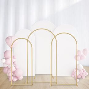 Metal Arch Backdrop Stand and Cover Set 7.2FT/6.6FT/6FT | Arch Stand Frame with Spiral Rotating Joint, 3 Wrinkle-Resistant Covers for Wedding, Birthday, Baby Shower and Party Decor in Saudi Arabia