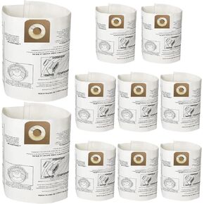 10 Pack CMXZVBE38749 Vacuum Bags Compatible with Craftsman 16 and 20 Gallon Wet/Dry Vacs, Replacement Parts CMXEVBE17595, CMXEVBE17596, Part# 38749