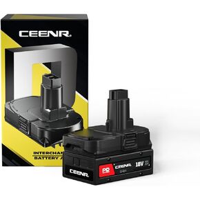 CEENR 4.0Ah PDNation Battery and DC9096 Battery Adapter Combo, Replacement for Dewalt 18V Battery Compatible with 18V Dewalt Battery