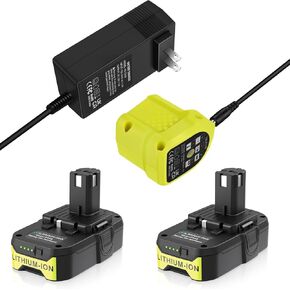 2 Pack P103 18V 3000mAh 54Wh Replacement Battery P119 18V Rapid Battery Charger Combo for Ryobi 18V Tools ONE+ Series Compatible with RYOBI Tools P100 P102 P104 P105 P107 P108 P109 P190