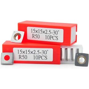 20pcs 15mm Square with 6"Radius Carbide Inserts, Ci1-R6 Repalcement Cutter for DIY Wood Lathe Turning