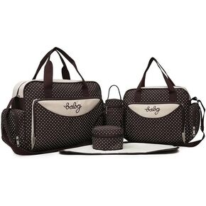 5 pcs Diaper Bag Tote with Pacifier Case, Large Tote Diaper Bag for Women with Shoulder Straps, Cute Hospital Baby Diaper Tote Bag for Mom, Newborn Baby Diaper Maternity Bag