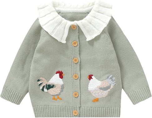 Baby Girl Cardigan Valentines Day Knit Sweater Love Heart Chunky Coat Knitwear Toddler Fall Winter Clothes in Saudi Arabia