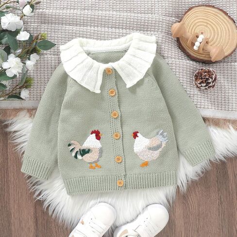 Baby Girl Cardigan Valentines Day Knit Sweater Love Heart Chunky Coat Knitwear Toddler Fall Winter Clothes in Saudi Arabia