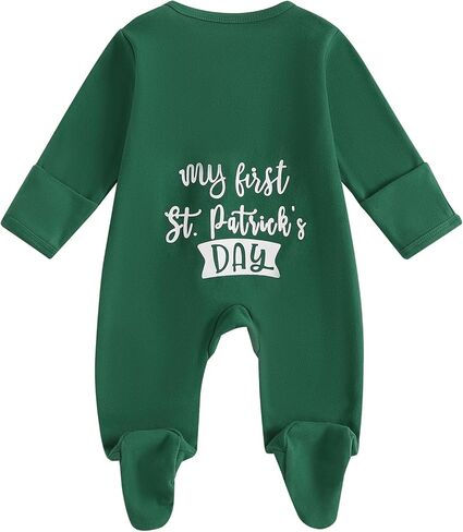 Lamuusaa Newborn Baby Girl Boy Valentines Day Outfit My First Valentines Footie Romper Zipper Bodysuit Jumpsuit Spring Outfit in Kuwait