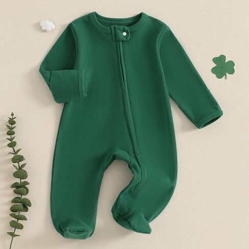 Lamuusaa Newborn Baby Girl Boy Valentines Day Outfit My First Valentines Footie Romper Zipper Bodysuit Jumpsuit Spring Outfit in Kuwait