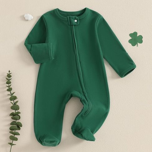 Lamuusaa Newborn Baby Girl Boy Valentines Day Outfit My First Valentines Footie Romper Zipper Bodysuit Jumpsuit Spring Outfit in Kuwait