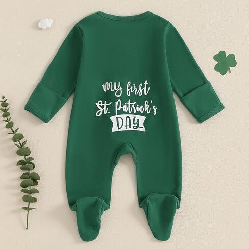 Lamuusaa Newborn Baby Girl Boy Valentines Day Outfit My First Valentines Footie Romper Zipper Bodysuit Jumpsuit Spring Outfit in Kuwait