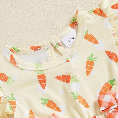 Winioder Baby Girls First Easter Outfit Ruffle Short Sleeve Babydoll Tops and Plaid Bloomers Shorts Cute Summer Clothes Sets in Saudi Arabia