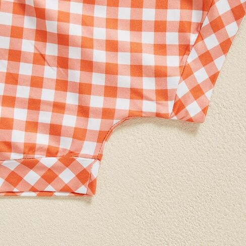 Winioder Baby Girls First Easter Outfit Ruffle Short Sleeve Babydoll Tops and Plaid Bloomers Shorts Cute Summer Clothes Sets in Saudi Arabia
