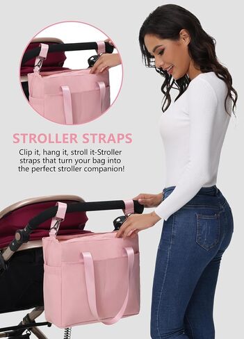 Diaper Bag Tote with Zipper, Large Capacity Crossbody Baby Bag with Multi Pocket, Hospital Bag for Labor Delivery in Saudi Arabia
