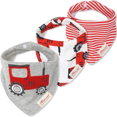 JN&LULU 3-Pack Newborn Baby Bibs Baby Bandana Drool Bibs for Drooling and Teething,Organic Cotton Bibs for Baby Gifts in Saudi Arabia