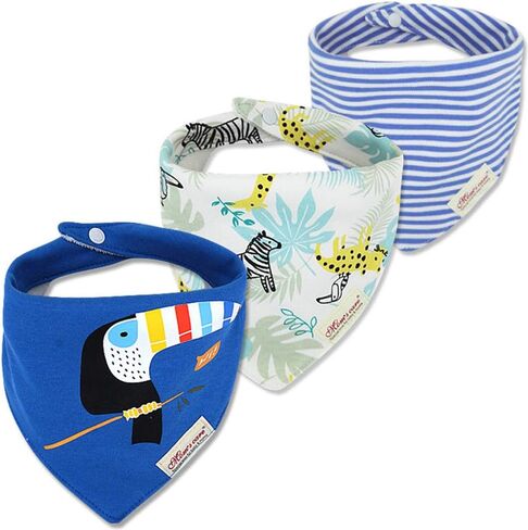 JN&LULU 3-Pack Newborn Baby Bibs Baby Bandana Drool Bibs for Drooling and Teething,Organic Cotton Bibs for Baby Gifts in Saudi Arabia