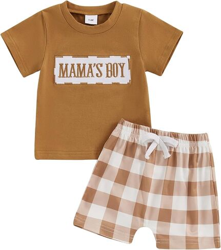 nzndshd baby boy voy close summer daddys/mamas boy مطابقة الزي قصير الأكمام التطريز in Kuwait