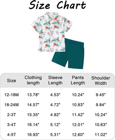 Coco&RARA Toddler Boy Clothes Baby Flamingo Hawaiian Outfits Short Sleeve Shirt + Elastic Waist Shorts Summer Beach Set in Saudi Arabia