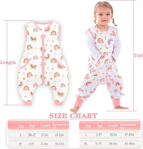 Toddler Sleep Sack with Feet, 0.5TOG Wearable Blanket, Baby Sleeping Sack with Legs in Saudi Arabia