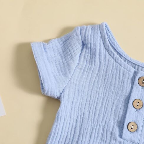 fhutpw Baby Boys 2Pcs Summer Outfits Short Sleeve T-Shirt Tops Elastic Waistband Shorts Set Toddler Clothes in Kuwait