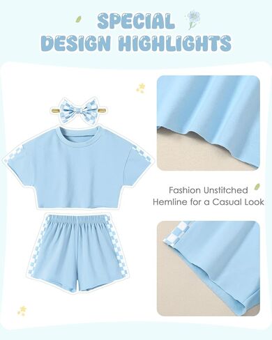 SANMIO Toddler Girl Clothes 18M-6T Toddler Girls Outfits Cute T-Shirt+Shorts+Headband 3Pcs Summer Baby Clothing Sets in Kuwait