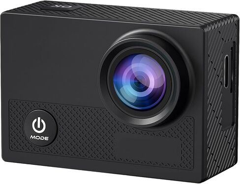 سرعة كاميرا الحركة 60 4K60FPS 48MP WIFI مع 2.35 "شاشة لمس HDR EIS 8x Zoom التحكم عن بُعد ، آلة عارية مقاومة للماء 33 قدمًا مع حالة مقاومة للماء 131 قدمًا ، بطارية 2x2150mAh - أسود لطيف in Kuwait