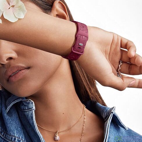 Easuny 8 Pack Bands for Women Compatible with Apple Watch 40mm 41mm 38mm 42mm 44mm 45mm 46mm 49mm iWatch Series 11 10 9 8 7 6 5 4 3 Ultra SE 3 SE 2nd, Soft Silicone Floral Engraved Dressy Wrist Straps in Kuwait