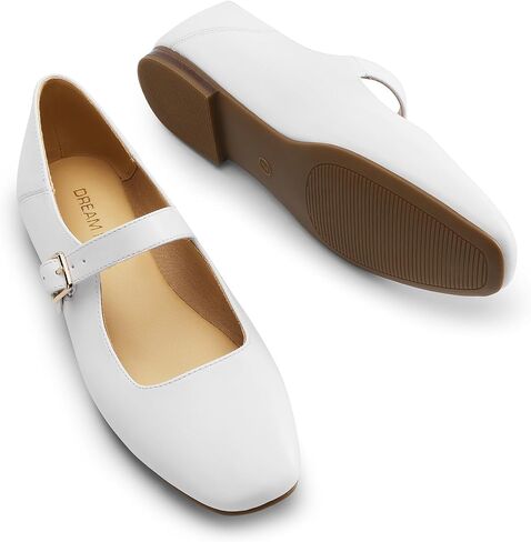 DREAM PAIRS Women's Square Toe Mary Jane Flats | square toe mary jane shoes comfortable classic casual dress ballet flats with buckle strap for daily and work office in Saudi Arabia