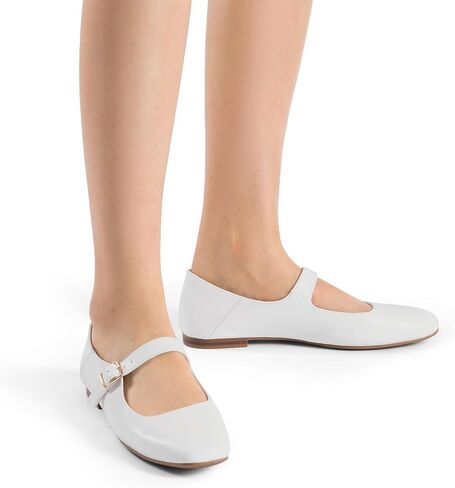DREAM PAIRS Women's Square Toe Mary Jane Flats | square toe mary jane shoes comfortable classic casual dress ballet flats with buckle strap for daily and work office in Saudi Arabia